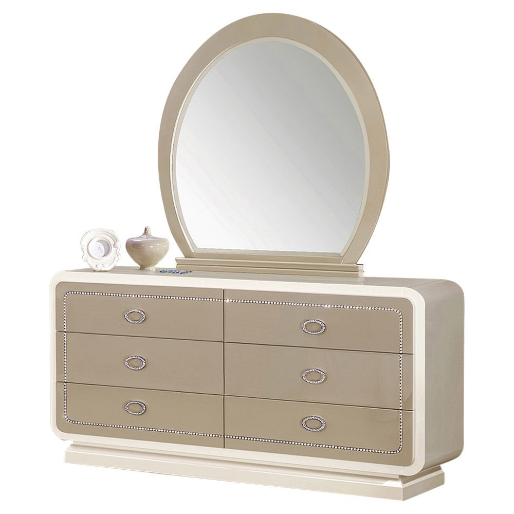 Allendale - Mirror - Ivory & Latte High Gloss - Urban Living Furniture (Los Angeles, CA)