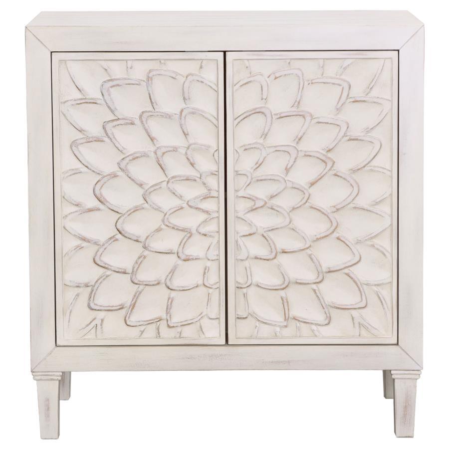 Clarkia - Accent Cabinet With Floral Carved Door - White - Urban Living Furniture (Los Angeles, CA)