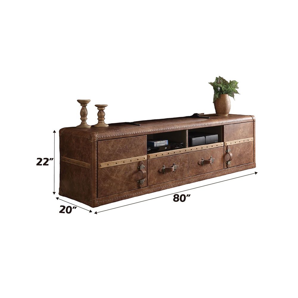 Aberdeen - TV Stand - Retro Brown Top Grain Leather - Urban Living Furniture (Los Angeles, CA)