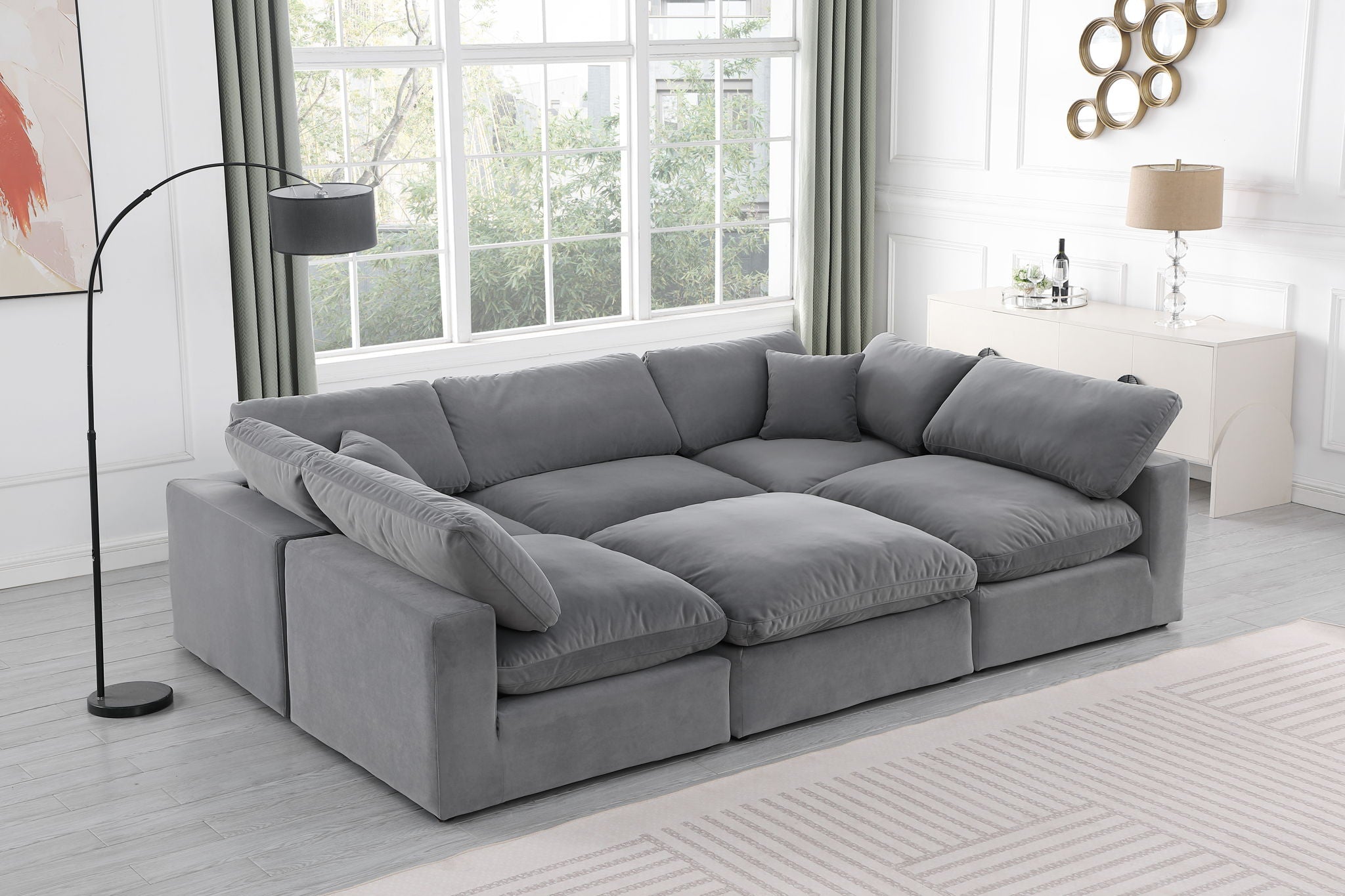 Comfy - 6 Piece Velvet Sectional - Urban Living Furniture (Los Angeles, CA)