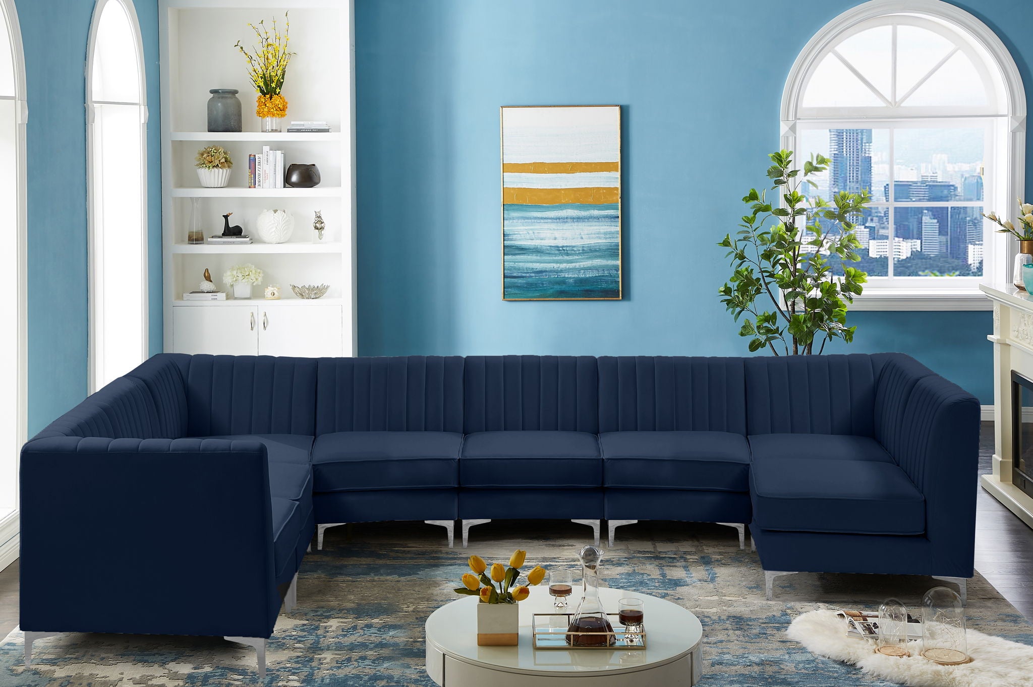 Alina - 8 Piece Velvet Modular Sectional - Urban Living Furniture (Los Angeles, CA)