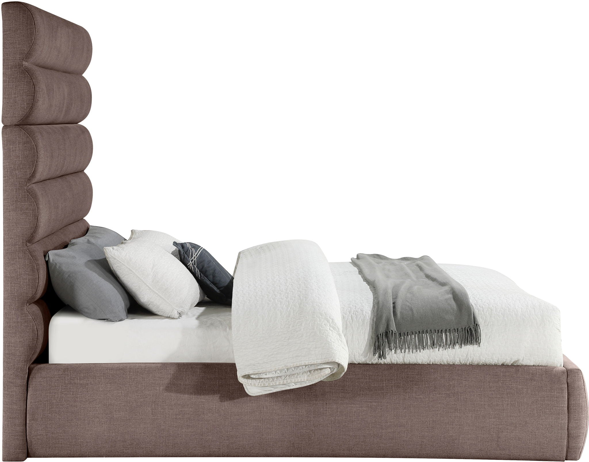 Adam - Linen Fabric Bed With 70.5" Headboard