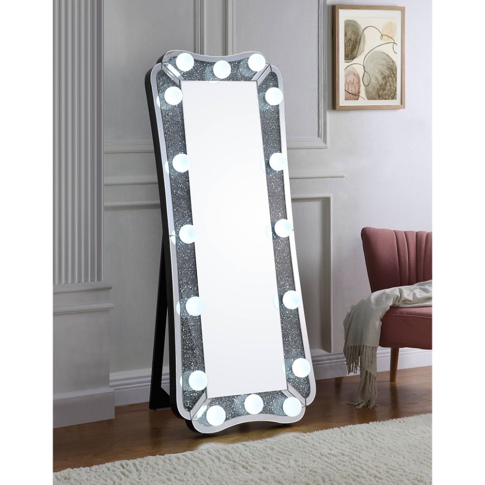 Noralie - 63" Floor Mirror With Faux Diamonds - Mirrored - Urban Living Furniture (Los Angeles, CA)