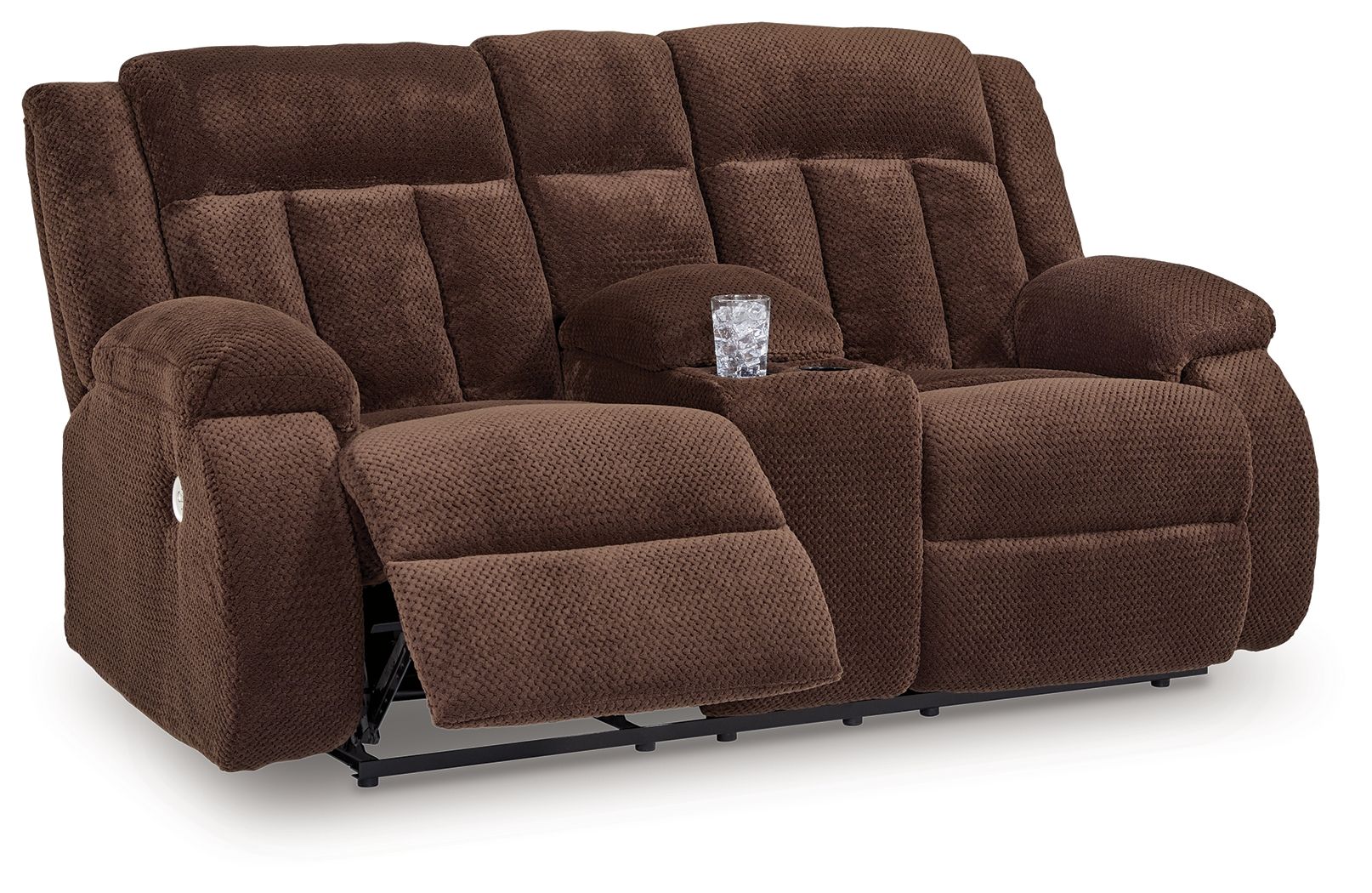 Free Wake - Chocolate - Double Relcining Power Loveseat With Console - Urban Living Furniture (Los Angeles, CA)