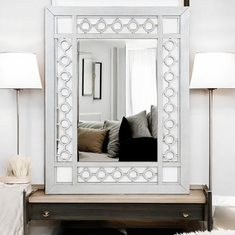 Varian - Mirror - Mirrored & Antique Platinum - Urban Living Furniture (Los Angeles, CA)