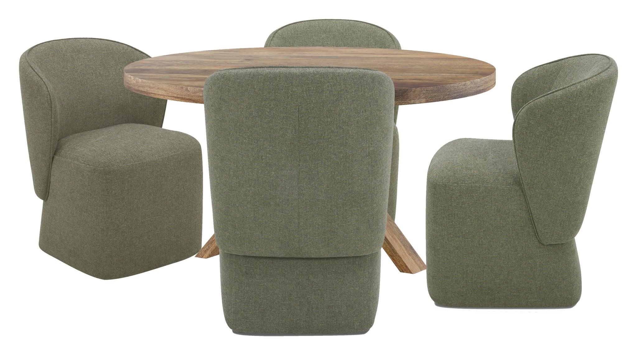 Crossings - Round Dining Table With 4 Upholstered Chairs - Brown & Gray - Urban Living Furniture (Los Angeles, CA)