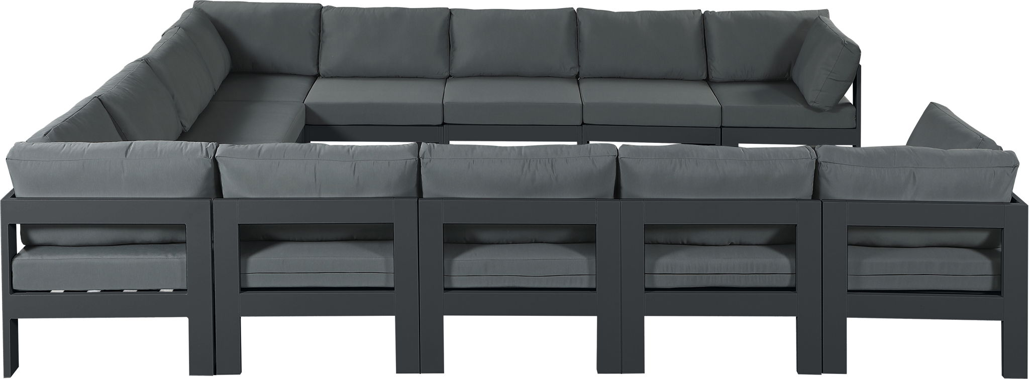 Nizuc - Outdoor Patio 12 Piece Modular Sectional With Gray Frame - Urban Living Furniture (Los Angeles, CA)