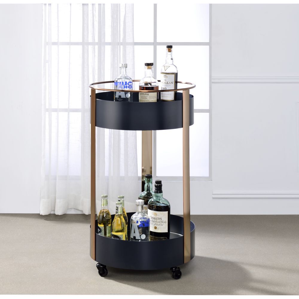 Narrel - Serving Cart - Onyx & Copper - Urban Living Furniture (Los Angeles, CA)