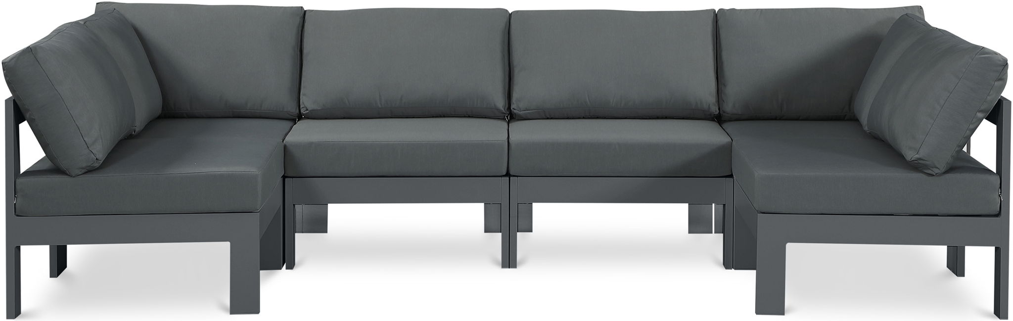 Nizuc - Outdoor Patio 6 Piece Modular Sectional With Gray Frame - Urban Living Furniture (Los Angeles, CA)
