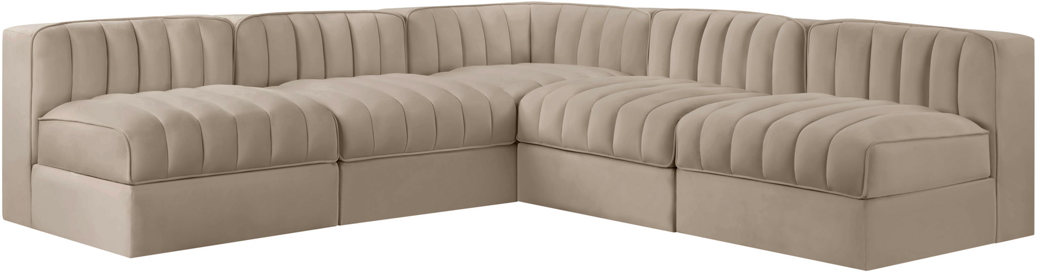 Rummi - Armless Velvet Performance Fabric Upholstered 5 Piece Modular Sectional - Urban Living Furniture (Los Angeles, CA)