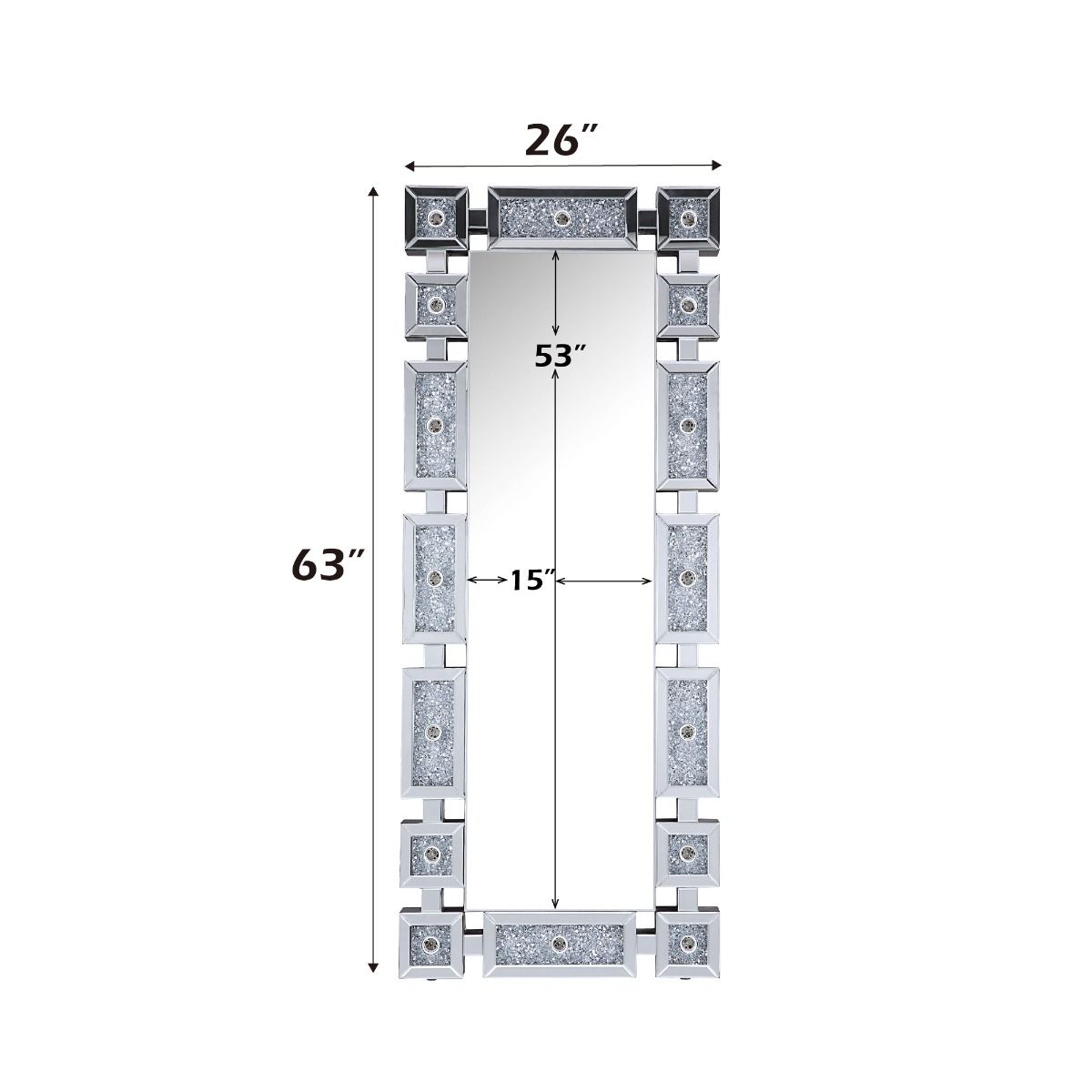 Noralie - Floor Mirror With Faux Diamonds - Mirrored - Urban Living Furniture (Los Angeles, CA)