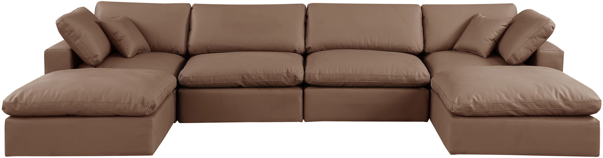 Comfy - 6 Piece Faux Leather Modular Double Chaise Sectional - Urban Living Furniture (Los Angeles, CA)