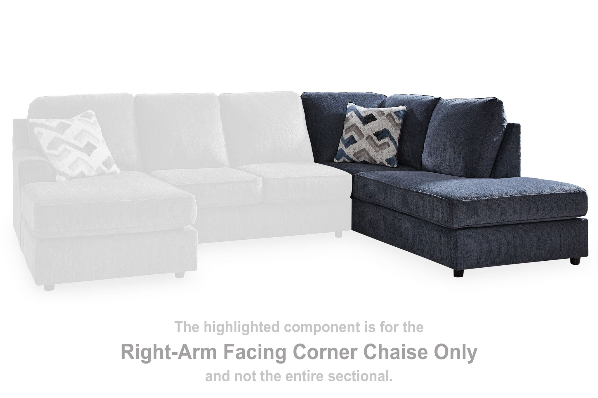 Albar Place - Cobalt - Raf Corner Chaise - Urban Living Furniture (Los Angeles, CA)
