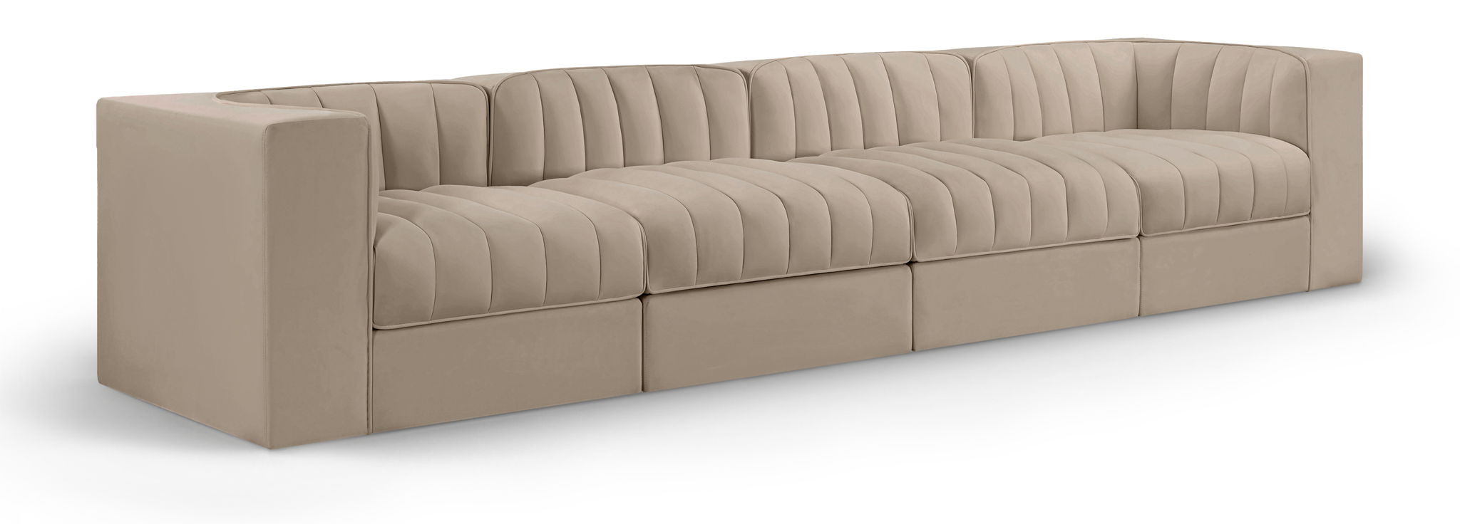 Rummi - Velvet Performance Fabric Upholstered 4 Piece Modular Sofa - Urban Living Furniture (Los Angeles, CA)