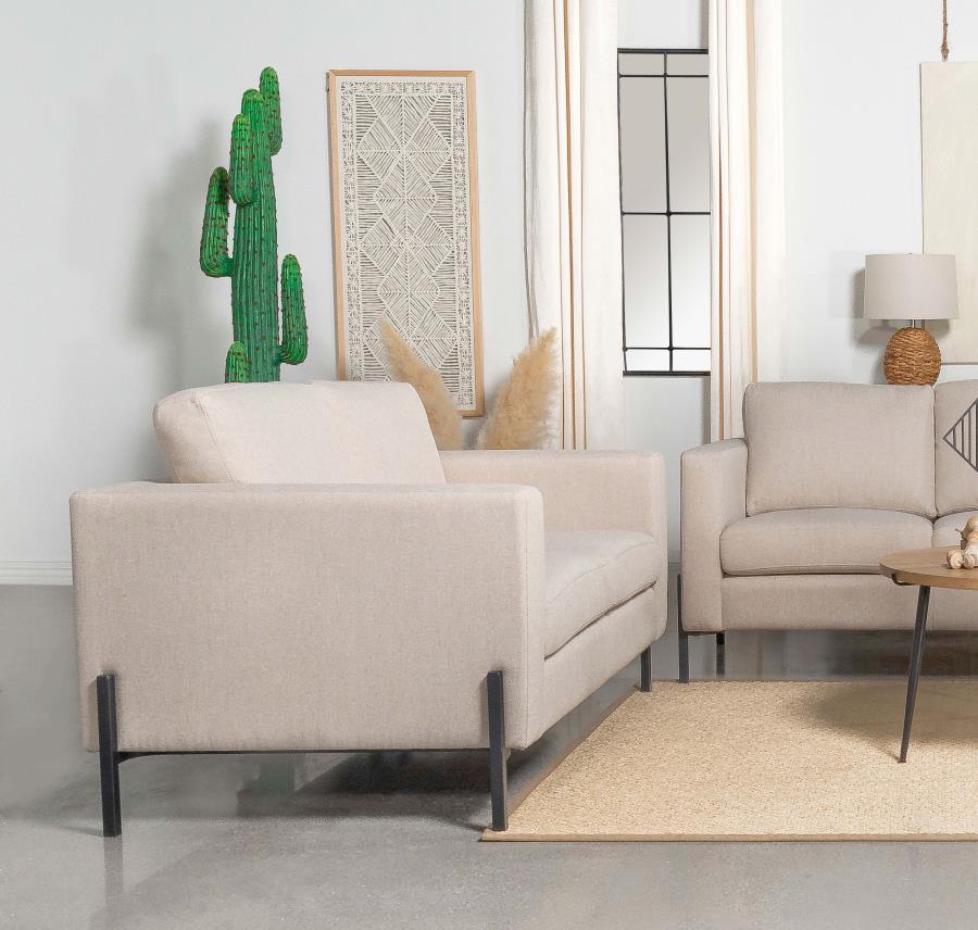 Tilly - Upholstered Track Arm Loveseat - Oatmeal - Urban Living Furniture (Los Angeles, CA)