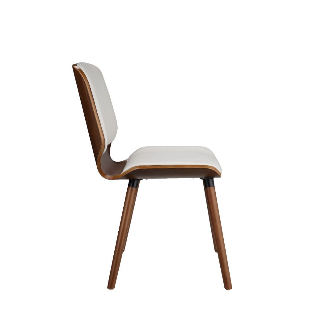 Nemesia - Accent Chair - White PU & Walnut - Urban Living Furniture (Los Angeles, CA)
