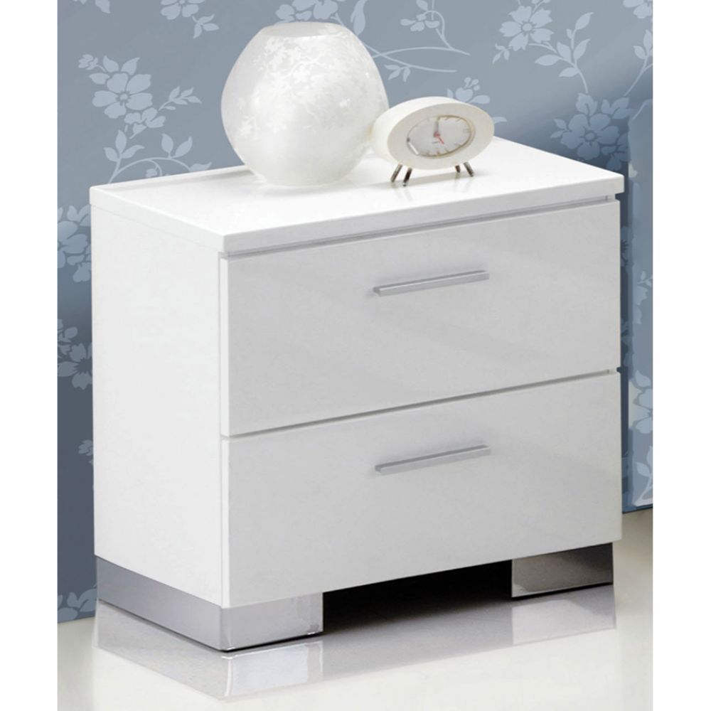 Lorimar - Nightstand - White & Chrome Leg - Urban Living Furniture (Los Angeles, CA)