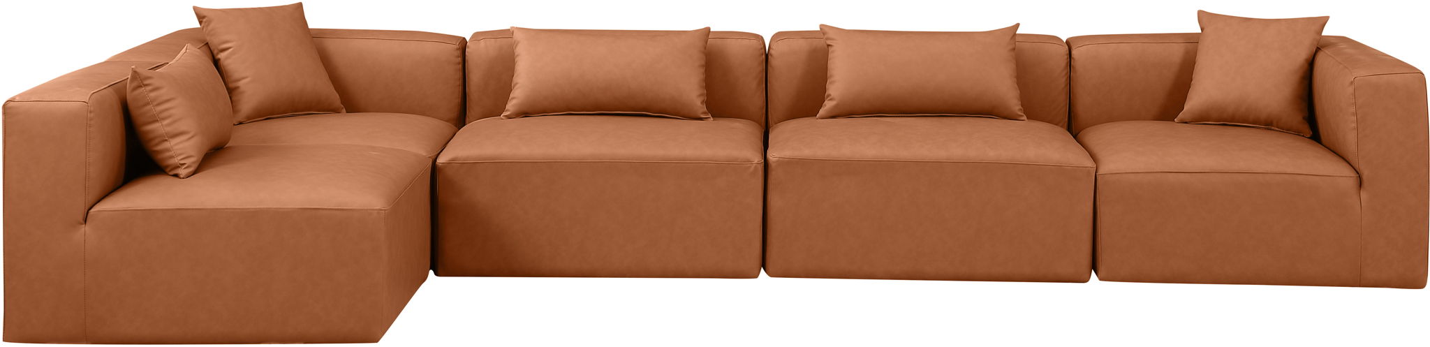 Cube - 5 Piece Modular Sectional - Cognac - Urban Living Furniture (Los Angeles, CA)