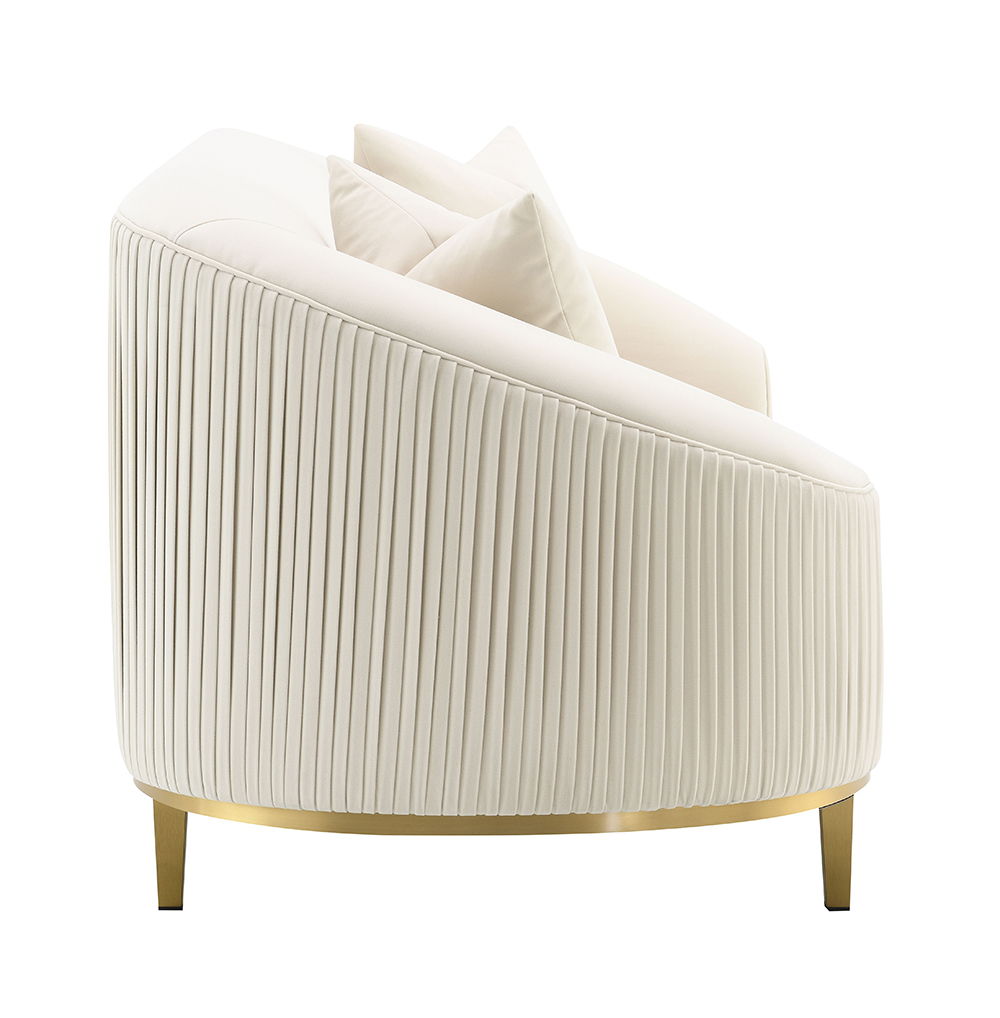 Martina - Loveseat With 2 Pillows - Ivory Velvet - Urban Living Furniture (Los Angeles, CA)