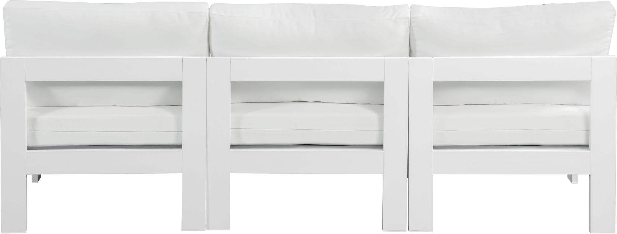 Nizuc - Outdoor Patio 3 Seat Armless Modular Sofa With White Frame - Urban Living Furniture (Los Angeles, CA)