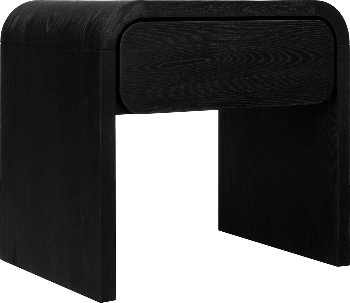 Elora - One Drawer Nightstand - Jet Black Ash