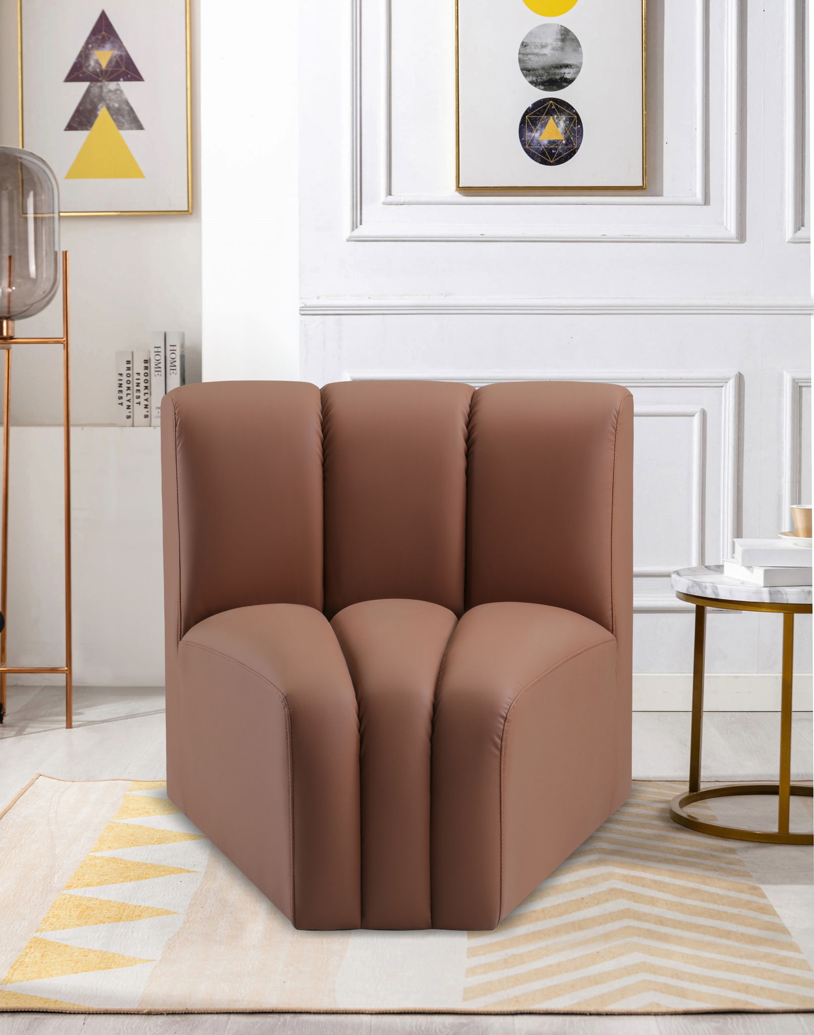 Arc - Faux Leather Curved Corner Chair - Urban Living Furniture (Los Angeles, CA)