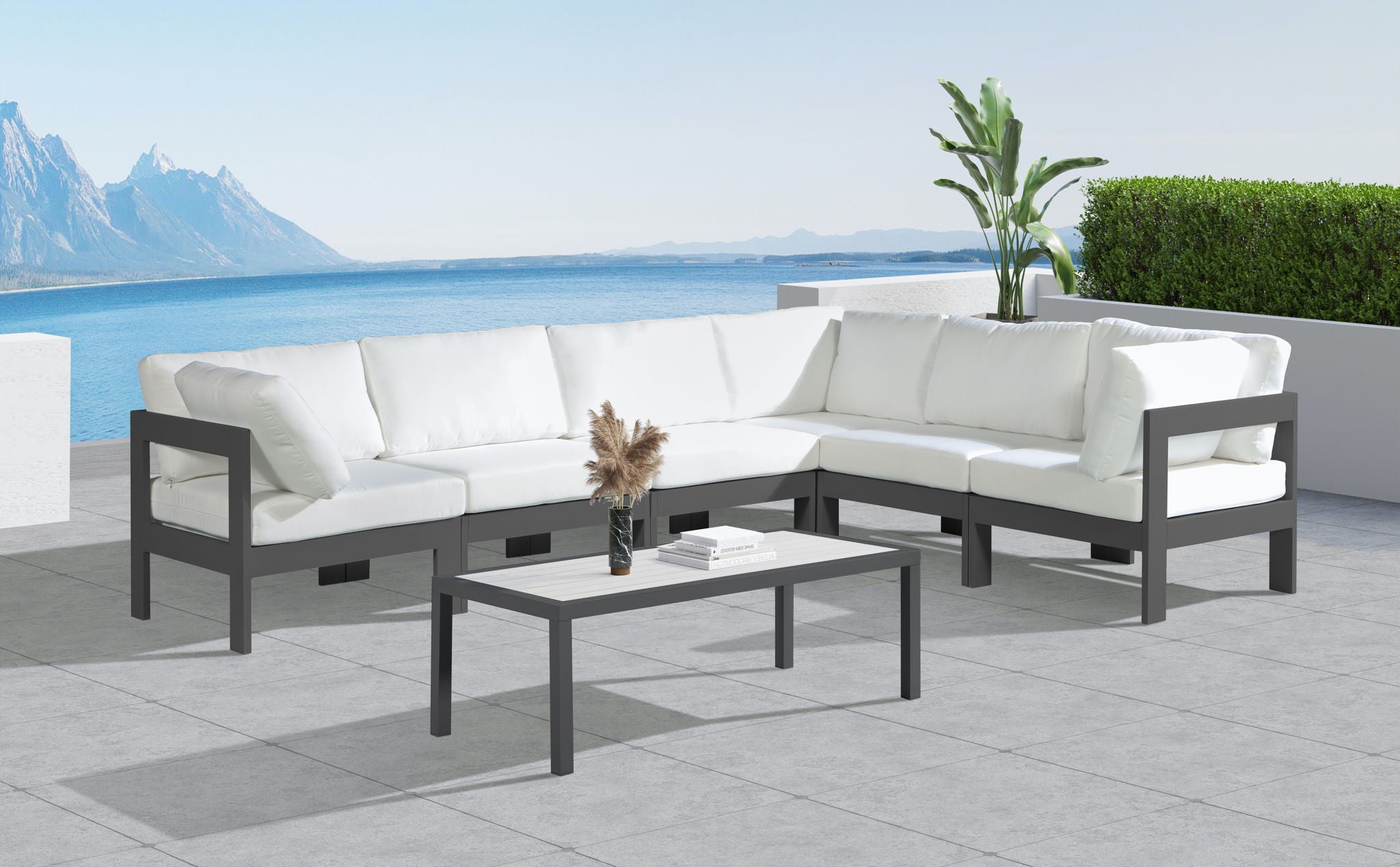 Nizuc - Outdoor Patio 6 Piece Modular Sectional With Gray Frame - Urban Living Furniture (Los Angeles, CA)