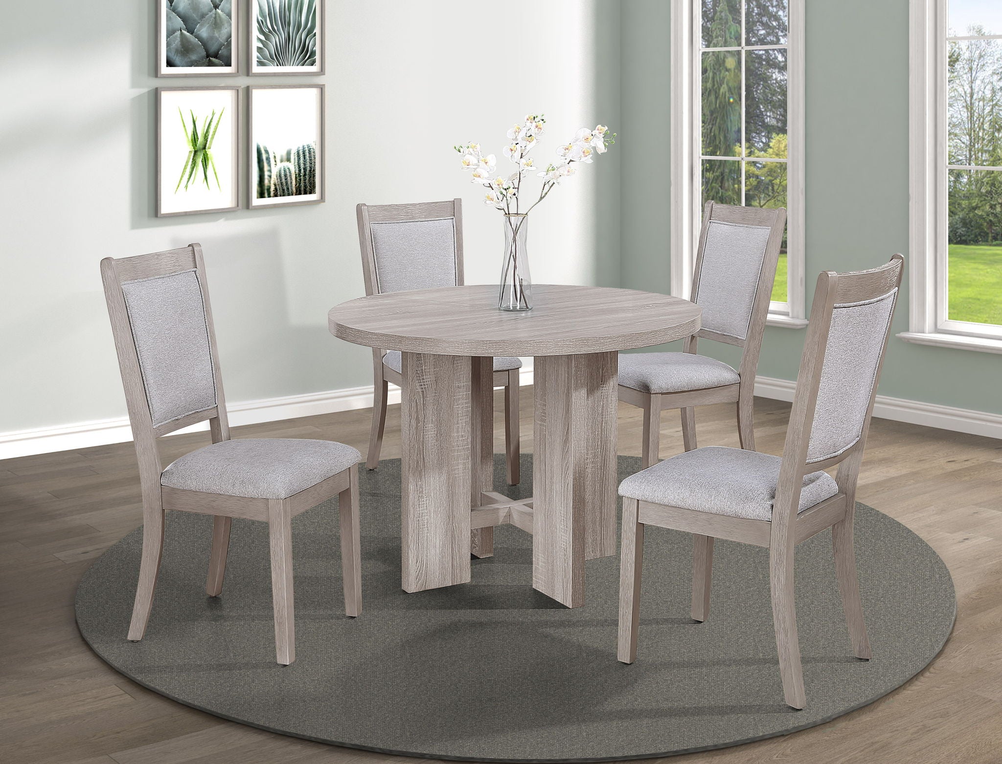 Amara - 5 Piece Round Dining Set Drift Wood - Drift Wood - Urban Living Furniture (Los Angeles, CA)