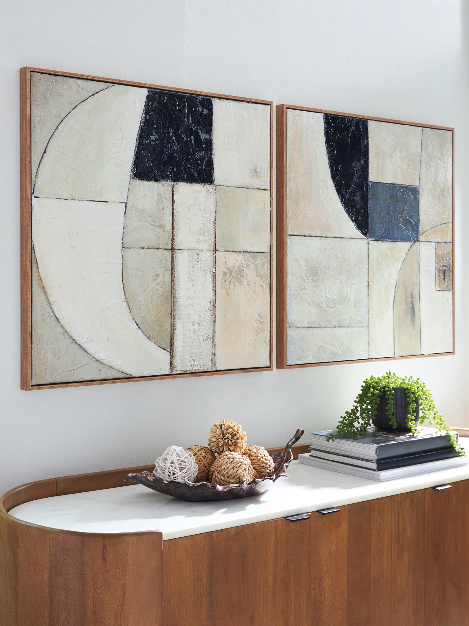 Bexlen - Tan / Taupe / Black - Wall Art Set (Set of 2) - Urban Living Furniture (Los Angeles, CA)