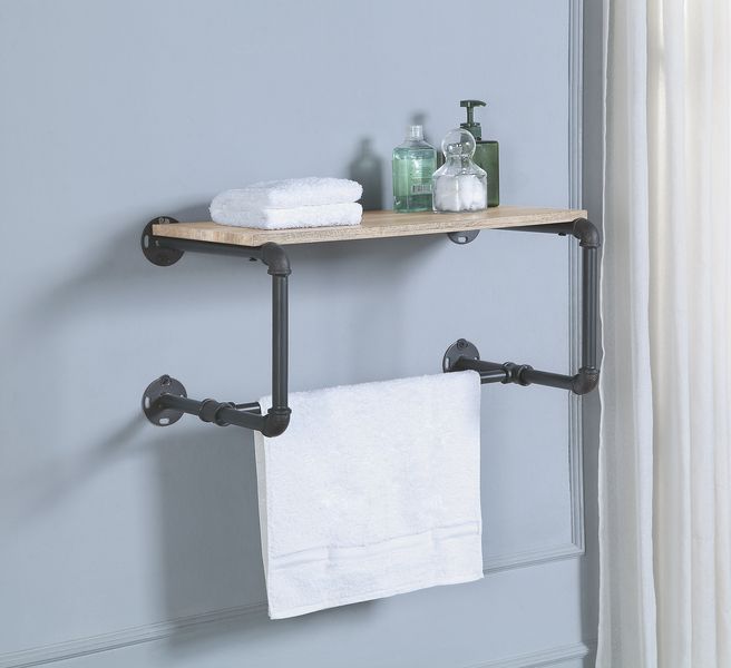 Brantley - Wall Rack - Oak & Sandy Gray - Urban Living Furniture (Los Angeles, CA)