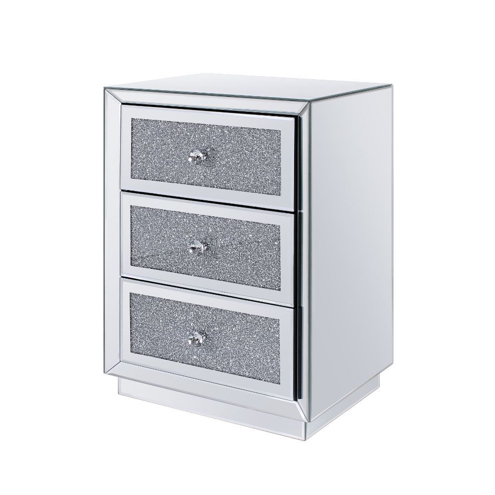 Noralie - 26" Accent Table - Mirrored, Faux Diamonds - Urban Living Furniture (Los Angeles, CA)