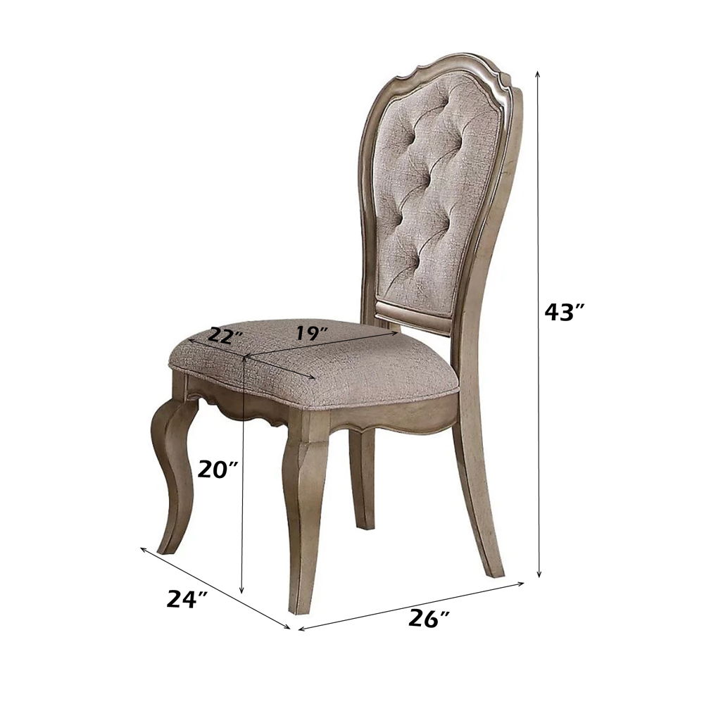 Chelmsford - Side Chair (Set of 2) - Beige Fabric & Antique Taupe - Urban Living Furniture (Los Angeles, CA)