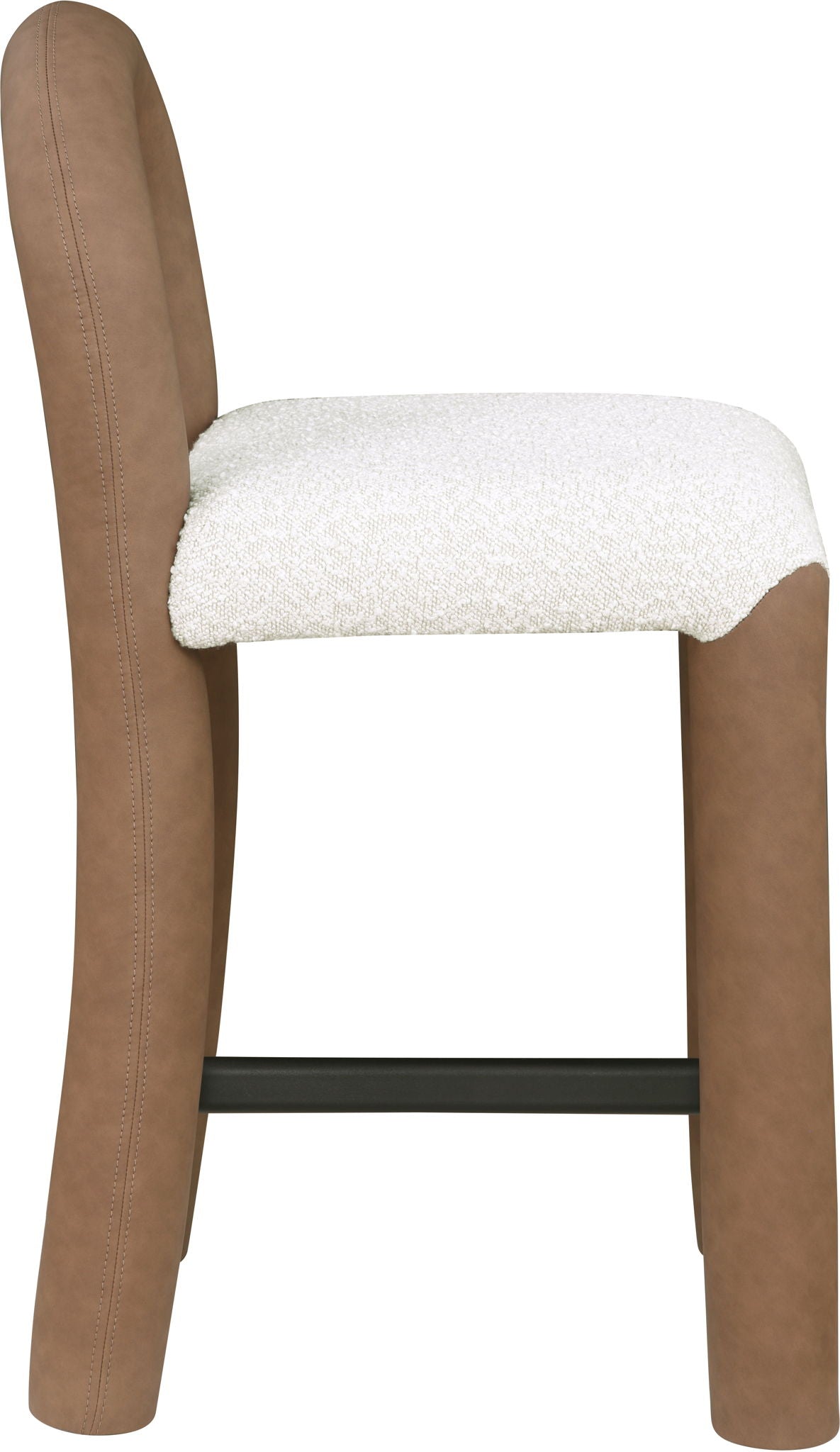 Amari - Vegan Leather and Boucle Fabric Stool - Urban Living Furniture (Los Angeles, CA)