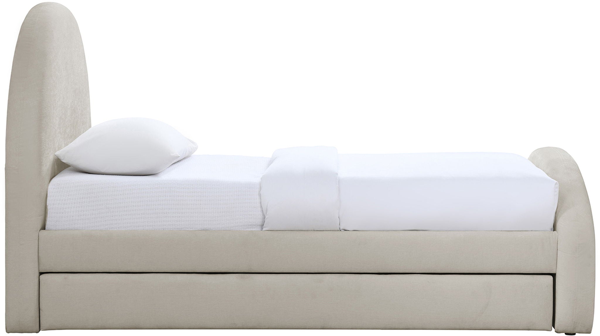 Andaz - Chenille Fabric Upholstered Trundle Bed