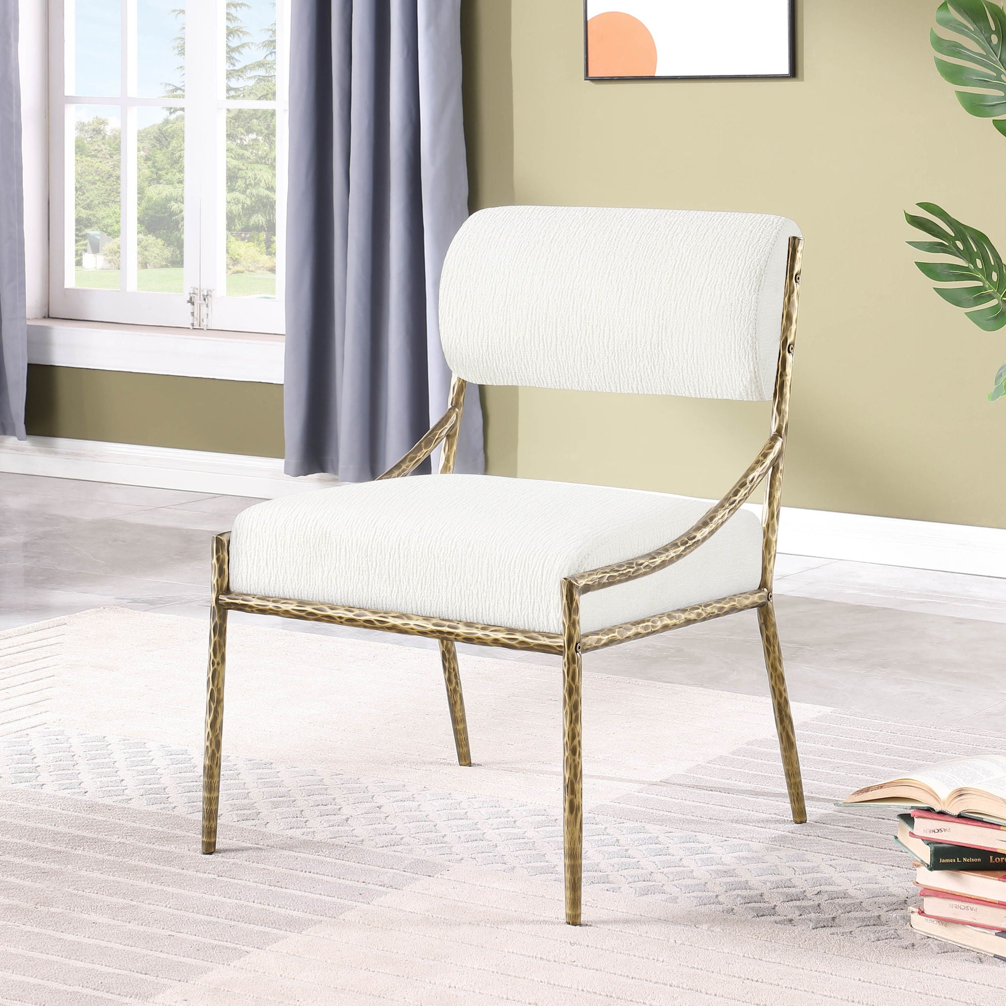 Bastille - Upholstered Dining Side Chair (Set of 2) - Brass Frame - Urban Living Furniture (Los Angeles, CA)