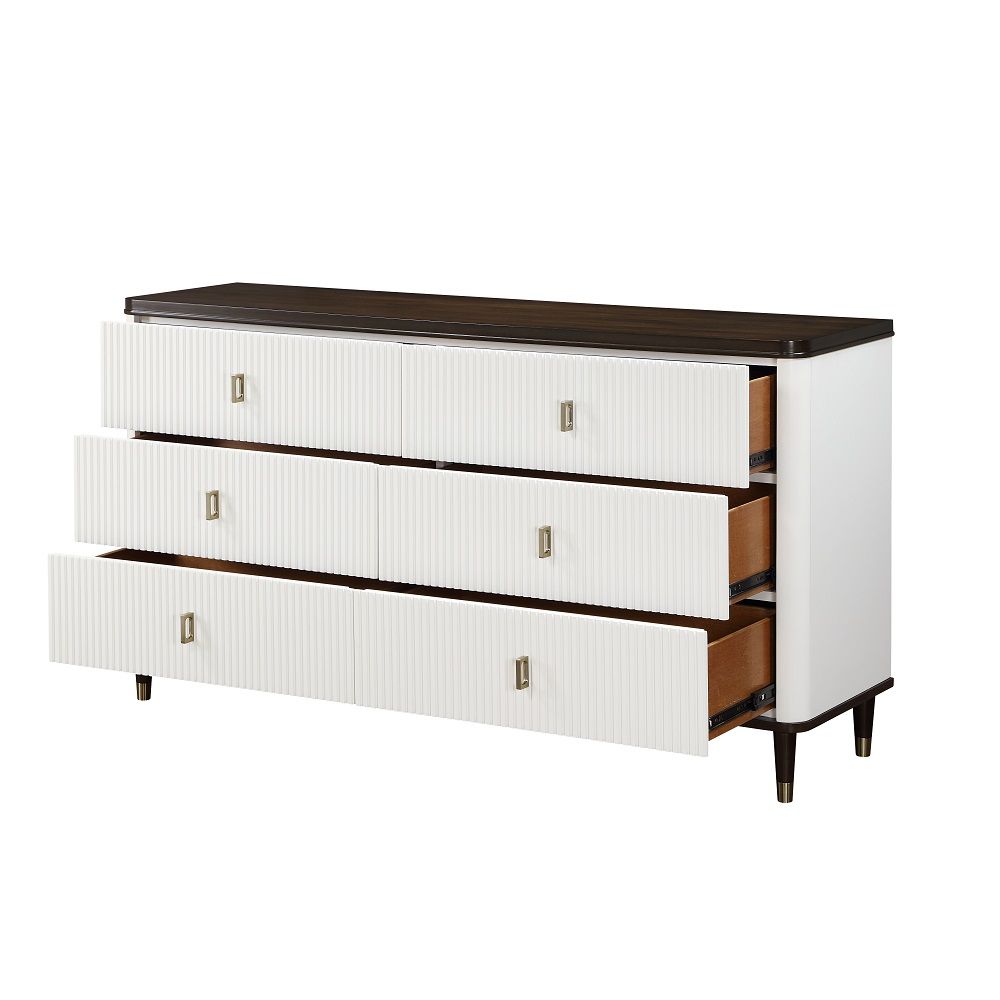 Carena - Dresser With Jewelry Tray - White & Brown - Urban Living Furniture (Los Angeles, CA)