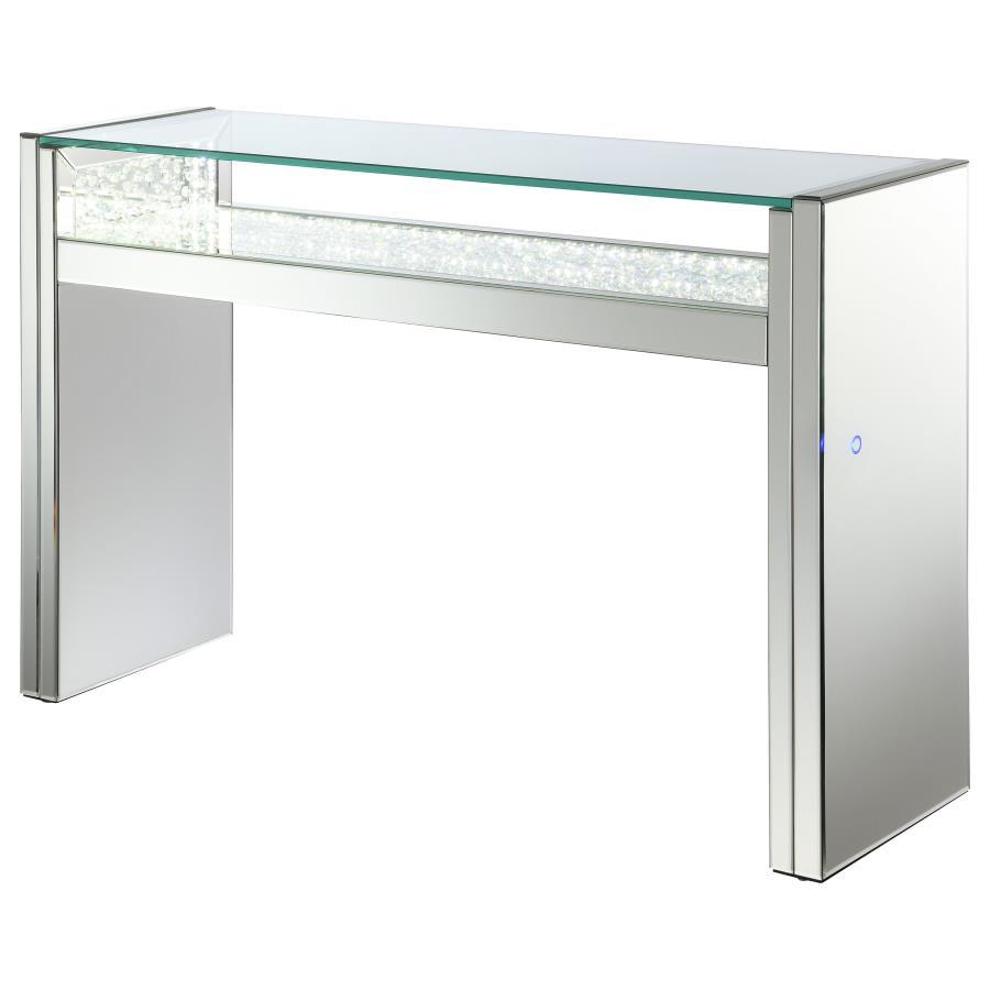 Edna - Mirrored Acrylic Console Table LED Lighting - Silver - Urban Living Furniture (Los Angeles, CA)