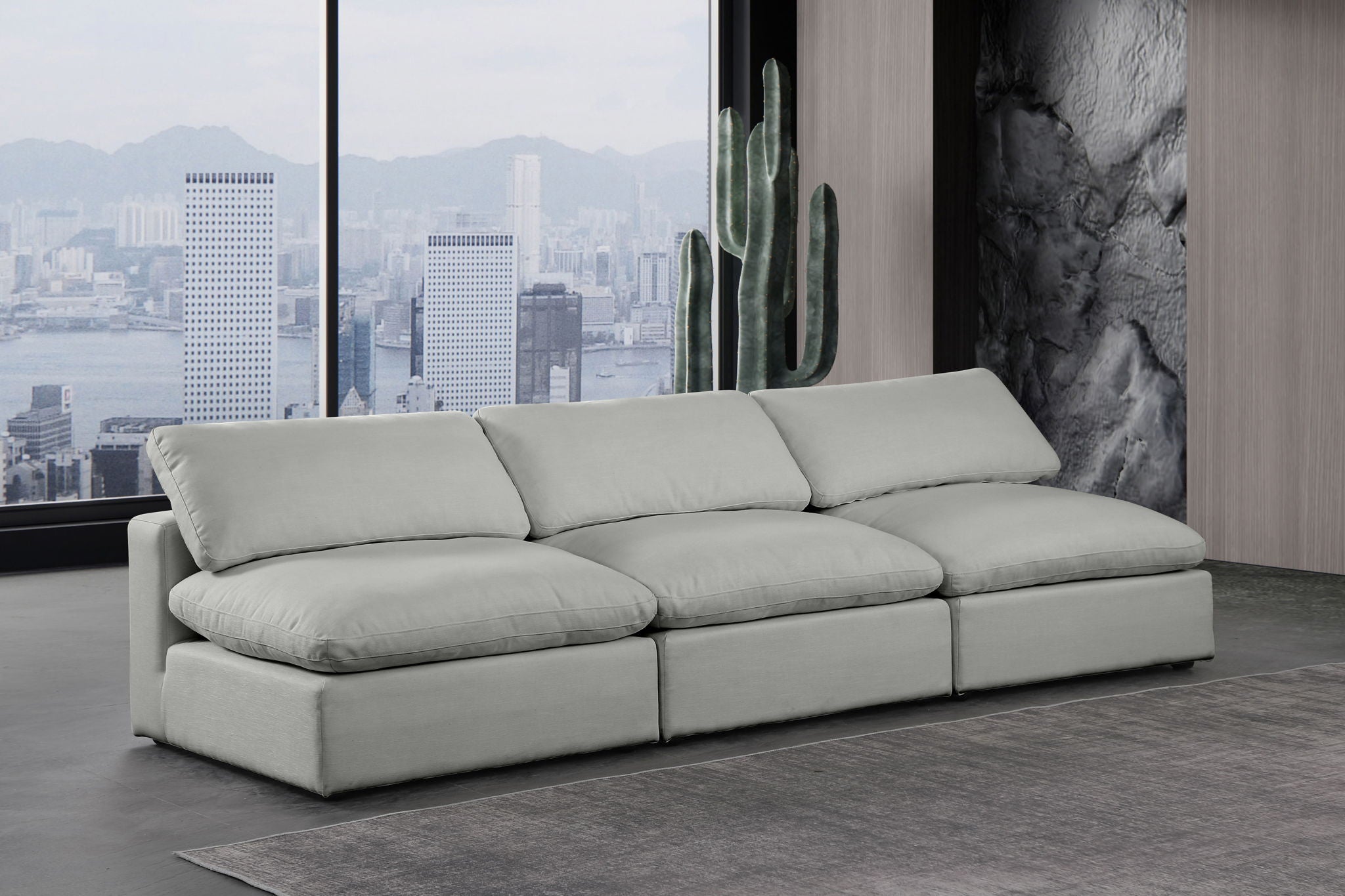 Comfy - Linen Modular Armless Sofa 3 Seats - Urban Living Furniture (Los Angeles, CA)