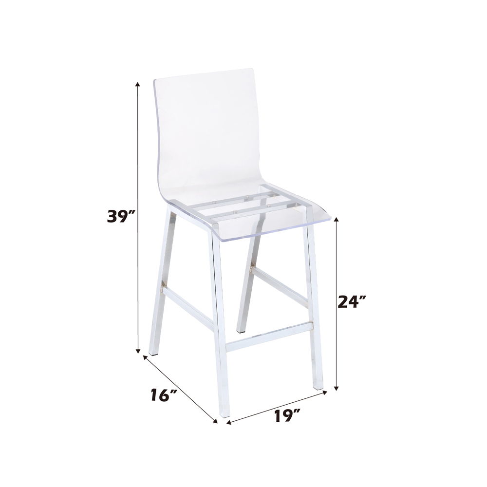 Nadie - Counter Height Chair (Set of 2) - Clear Acrylic & Chrome - Urban Living Furniture (Los Angeles, CA)