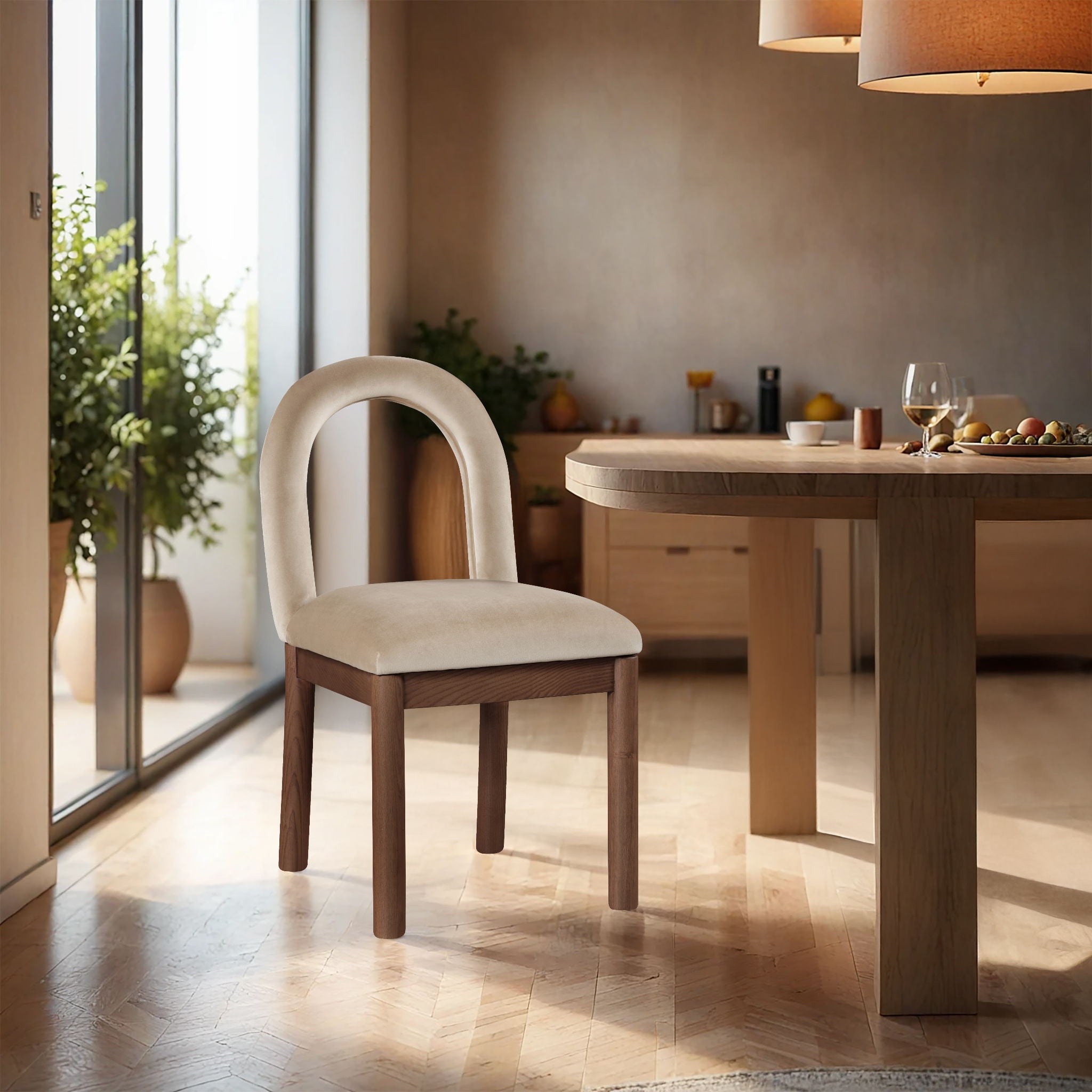 Conrad - Velvet Dining Chair With Brown Legs - Urban Living Furniture (Los Angeles, CA)