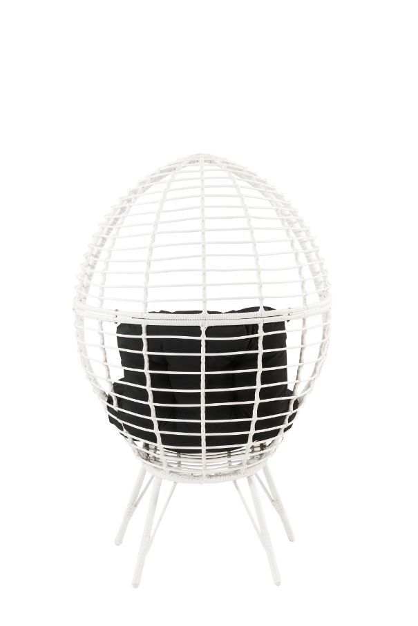 Galzed - Patio Lounge Chair - Black Fabric & White Wicker - Urban Living Furniture (Los Angeles, CA)