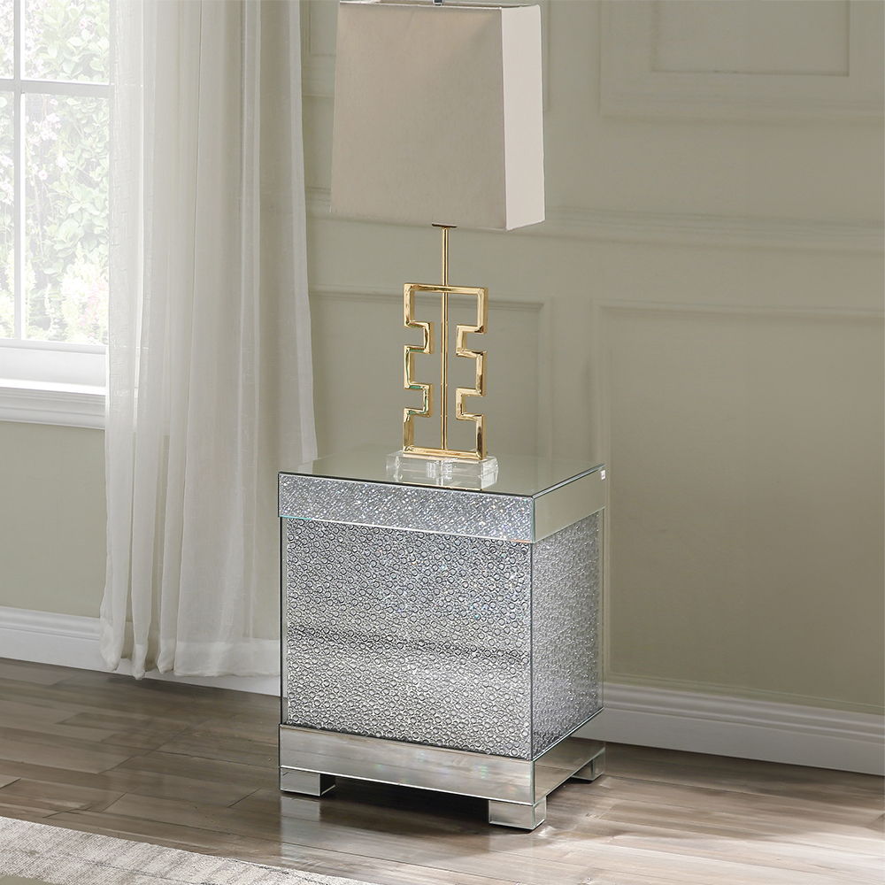Mallika - End Table - Mirrored & Faux Round Crystals - Urban Living Furniture (Los Angeles, CA)
