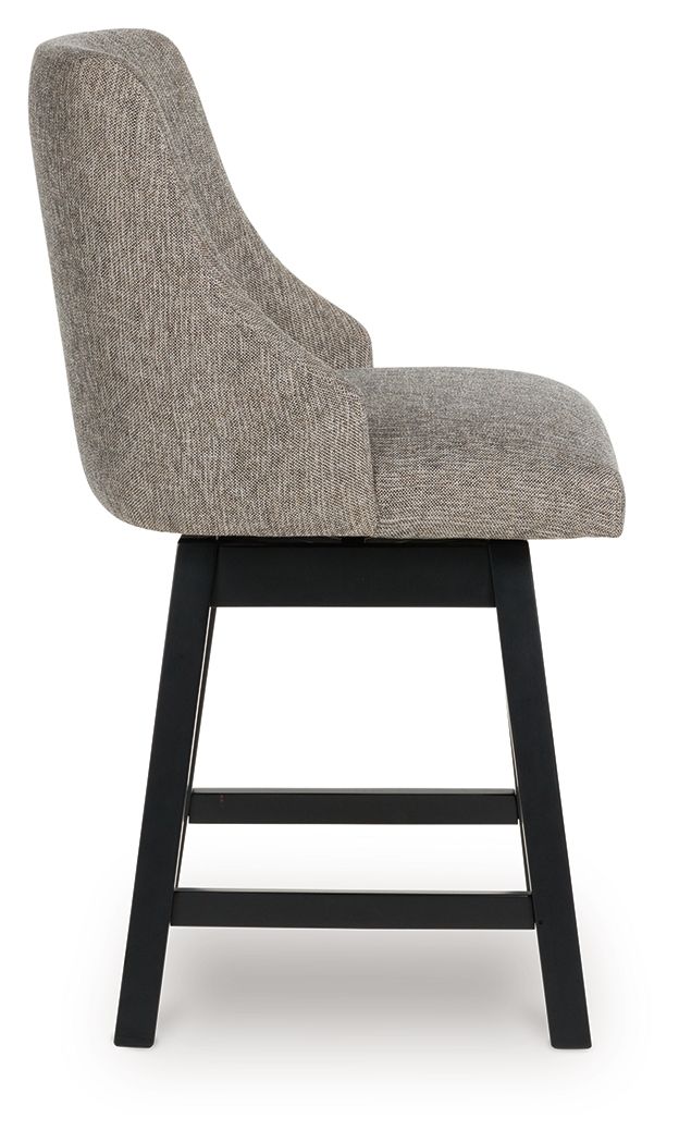 Neymorton - Dark Grayish Brown - Upholstered Swivel Barstool (Set of 2) - Urban Living Furniture (Los Angeles, CA)