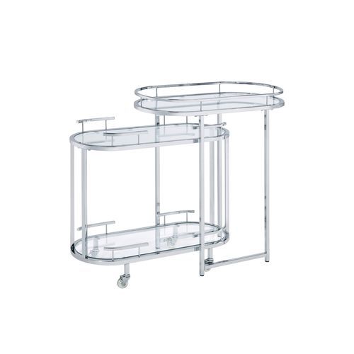 Piffo - Serving Cart Set - Clear Glass & Chrome - Urban Living Furniture (Los Angeles, CA)