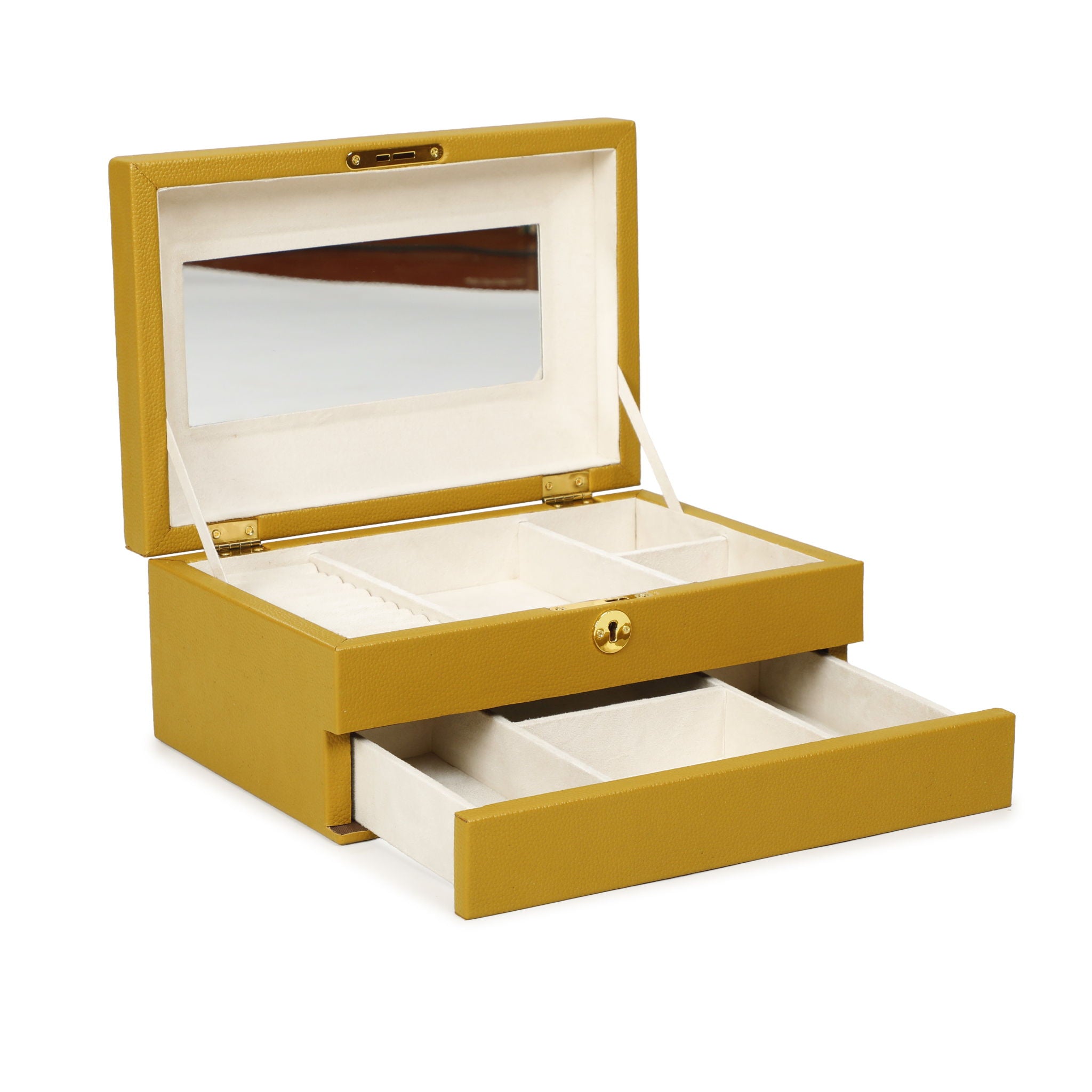Knox - Vegan Leather Contract-Grade Jewelry Box - Mustard Yellow - Urban Living Furniture (Los Angeles, CA)