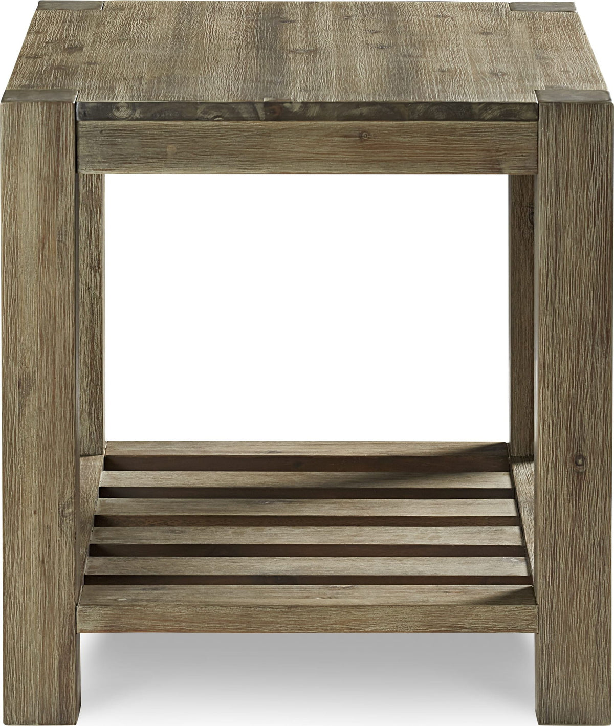 Canyon - Solid Wood Rectangular End Table - Washed Gray