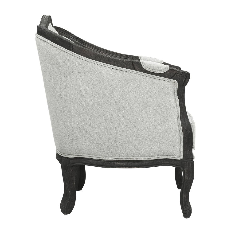 Samael - Loveseat With 2 Pillows - Gray Linen & Dark Brown - Urban Living Furniture (Los Angeles, CA)