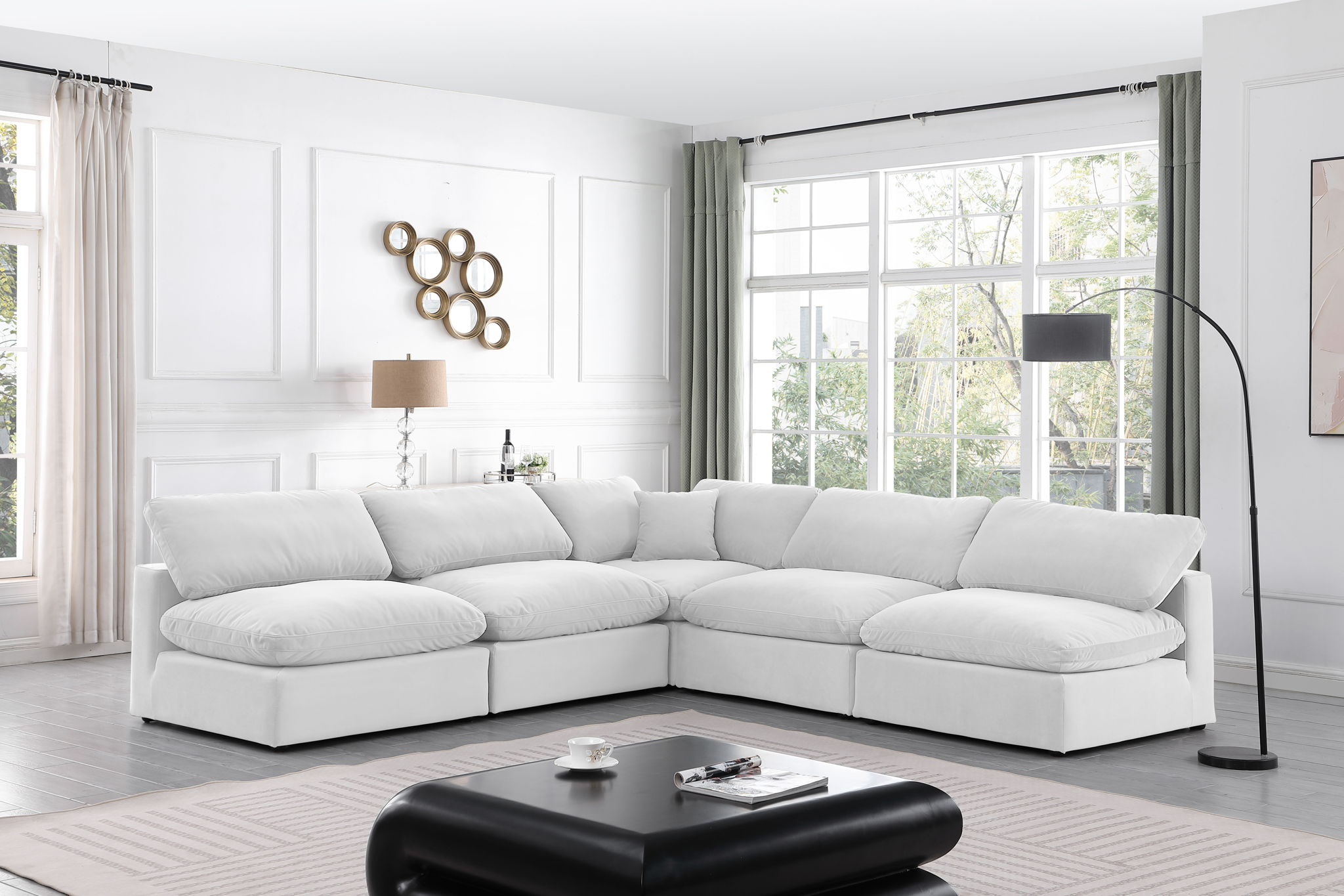 Comfy - 5 Piece Velvet Modular Corner Armless Sectional - Urban Living Furniture (Los Angeles, CA)