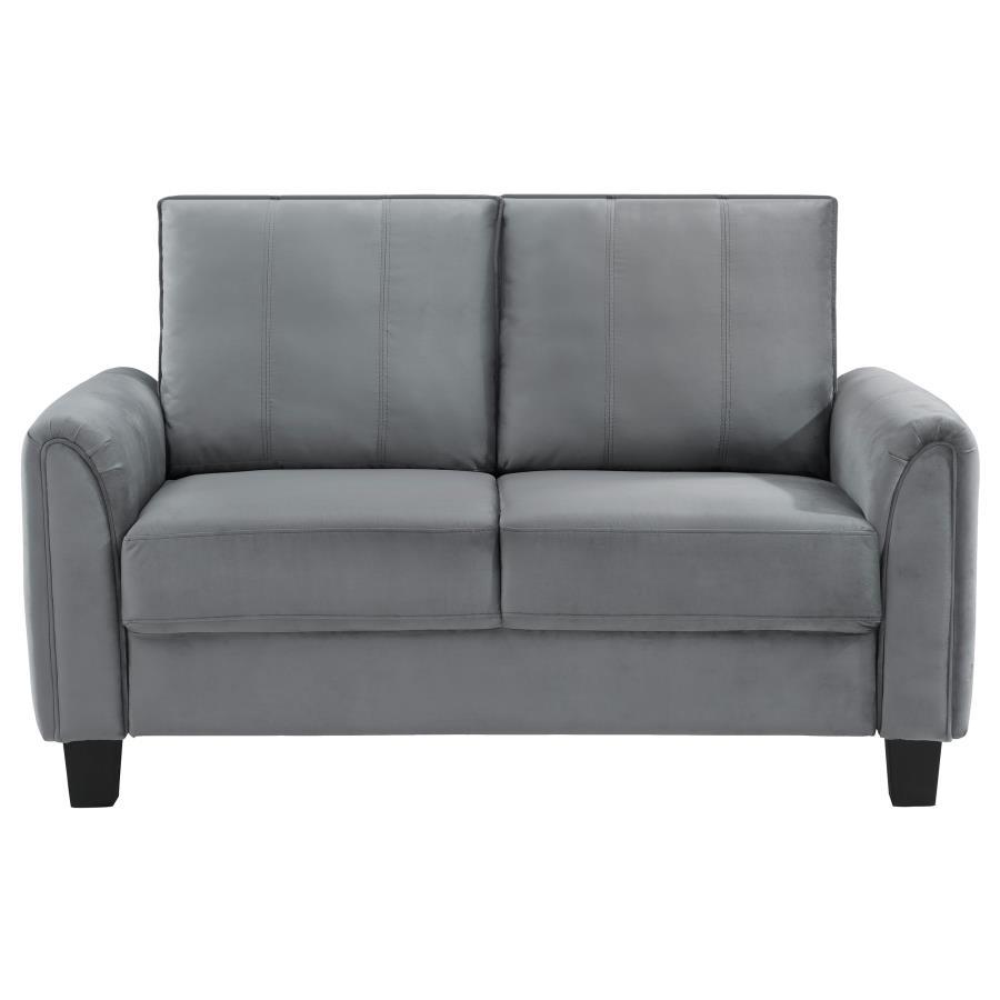 Davis - Upholstered Rolled Arm Loveseat - Gray - Urban Living Furniture (Los Angeles, CA)