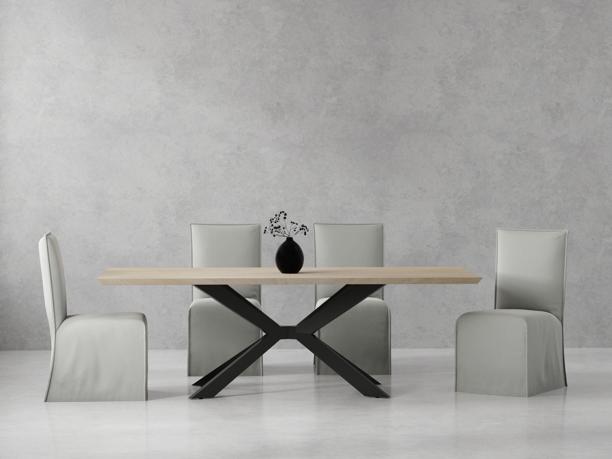 Crossings - Rectangular Dining Table With 4 Upholstered Chairs - Natural - Urban Living Furniture (Los Angeles, CA)